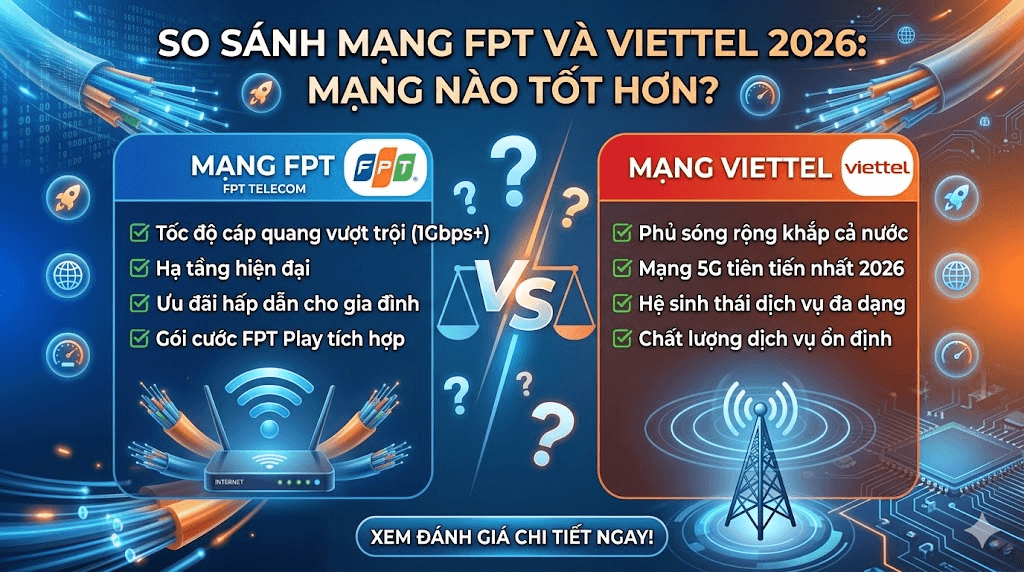 So sánh mạng FPT và Viettel 2026 mạng nào tốt hơn?